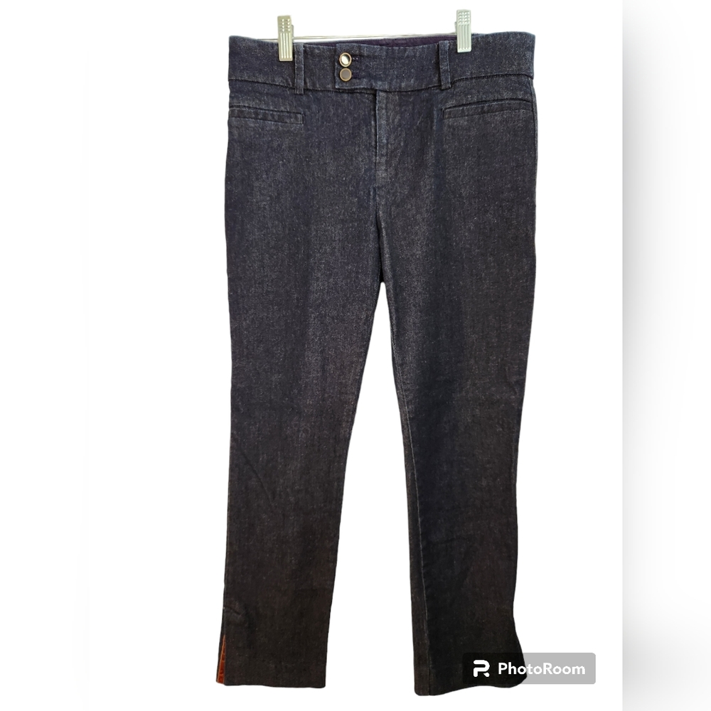 Anthropologie The Essential Slim Dark Wash Crop Jeans Size 4